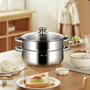 9.5 QT 2 Tier Stainless Steel Steamer Cookware Boiler