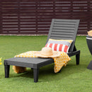 Outdoor Recliner Chair With 5-Position Adjustable Backrest-Black