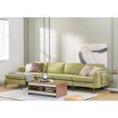 Modular L-Shaped Sectional Sofa With Reversible Ottoman and 2 USB Ports-Green