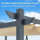 10 X 13 Feet Outdoor Aluminum Retractable Pergola Canopy Shelter-Beige