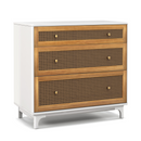 3-Drawer Rattan Dresser Chest With Anti-Toppling Device-Brown