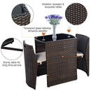 3 Pieces Cushioned Wicker Patio Bistro Set With No Assembly Needed