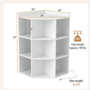 3-Tier Corner Cabinet With Charging Station for Bedroom-White