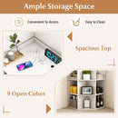 3-Tier Corner Cabinet With Charging Station for Bedroom-White