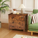 3 Drawer Dresser Chest of Drawers Bedside Table-Rustic Brown