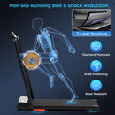 3 in 1 Folding Treadmill With Remote Control and LED Display-Red