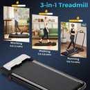 3 in 1 Folding Treadmill With Remote Control and LED Display-Red