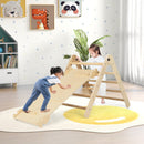 3-in-1 Climbing Set Foldable and Adjustable Kids Triangle Set-Natural