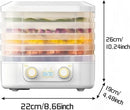 TNTANTS Food Dehydrator Machine, 6 Stackable BPA-Free Trays, with Digital Adjustable 48H Timer & 176℉ Temperature Control, Dryer for Fruit, Herbs, Meat, Veggies and Pet Treats(White)