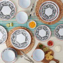 Infuse 12pc Melamine Dinnerware Set Black