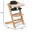 Wooden High Chair for Babies & Toddlers - Black