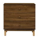 Gelato 3-Drawer Changer Dresser - Natural Walnut/Gold Feet