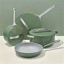 9-Piece Ceramic Nonstick Cookware Set in Sage - Green