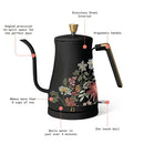 1-Liter Electric Gooseneck Kettle 1200 W, Wildflower by Drew Barrymore - Black