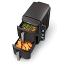 DoubleStack 4-in-1 8 Qt Air Fryer w/ Smart Finish, Space Saving, 2 Baskets, SL200 Black