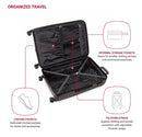 Large Hardside Checked Spinner Suitcase - Expandable Luggage