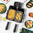 Electric Deep Fryer 5.3QT/21-Cup 1700W w/ Triple Basket - Black/Silver