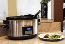 8.5qt Digital Slow Cooker with Locking Lid - Stainless Steel