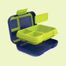 Bento-Style Lunch Box with Removable Divider - Navy Blue/Chartreuse