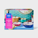 8pc Aluminum Ceramic Cookware Set - : Nonstick, Induction Safe, Multicolor, 1-Year Warranty