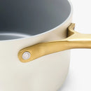 3qt Nonstick Ceramic Coated Aluminum Sauce Pan - Cream