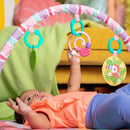 Pink Palms Tiki Toy Bar Baby Activity Gym and Tummy Time Mat Newborn to 3 Years