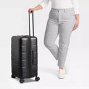Hardside Medium Checked Spinner Suitcase - Black