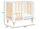 Lolly 4 in 1 Convertible Mini Crib and Twin Bed with Toddler Bed Conversion Kit - white/natural