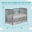 Chelsea 5-in-1 Convertible Crib - Steel Grey