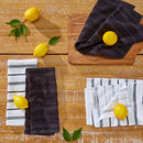 Kitchen Towels 4-Pack Set - Matte Black/White
