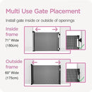 33 in. Tall X 71 in. W Retractable Baby Gate Black