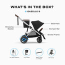 e-Gazelle S Electric Convertible Stroller - Moon Black