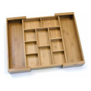 Bamboo Expandable Flatware Organizer with Removable Dividers