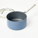 3qt Nonstick Ceramic Coated Aluminum Sauce Pan - Blue
