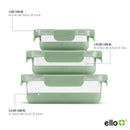 6-Piece Glass Food Storage Set - Green
