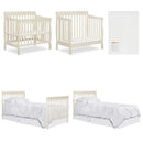 4 in 1 Aden Convertible Mini Crib, French White