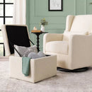 Swivel Glider with Storage Ottoman - Ivory Boucle