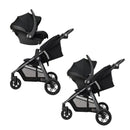 Gia XP Luxe 3-Wheel Travel System - Midnight Black