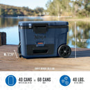FrostVault 45qt Wheeled Cooler with Cold Dry Zone - Lakeshore Blue: Beverage Cans Capacity 52