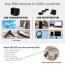 Travel Voltage Converter and Adapter Kit with Pouch