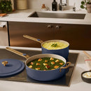8-Piece Ceramic Cookware Set in Blue