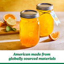 16oz 4pk Glass Regular Mouth Mason Jar with Band and Lid Sunshine