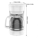 12 Cup Coffee Maker, 1.8 Liter Capacity - White