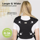 Baby Wrap Carrier, Adjustable Baby Carrier, Baby Sling, Newborn, Infant, Toddler 7-44lbs - Midnight