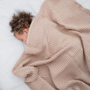 Baby Waffle Blanket, 40" X 40" By Comfy Cubs - Blush