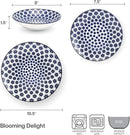 Blooming Delight Floral 12 Piece Plates Bowls Dinnerware Set - Blue and White