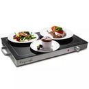 Electric Food Warming Tray with Adjustable Temperature Control: Stainless Steel Buffet Server, 1500W, Silver