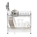 2-Tier Slim-Sized Dish Rack with Drain Spout