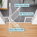 Pressure Mounted Metal Pet Gate - White