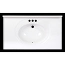 Arstar Standard Cultured Marble Bathroom Sink 37 in. W X 22 in. D White